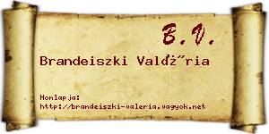 Brandeiszki Valéria névjegykártya